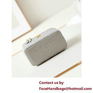 Chanel Lambskin, Resin  &  Gold-Tone Metal Clutch with Chain Bag AP3820 Light Gray 2025